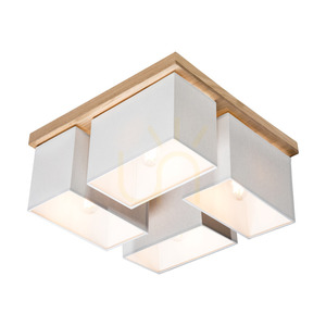 Paloma Deckenleuchte, 4xE27, Max. 25 W, geölte Eiche/Grau, 45 cm Lampenschirm small 4