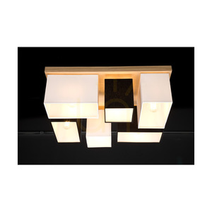 Deckenleuchte „Paloma“, 6xE27, Max. 25 W, geölte Eiche / Weiß-Schwarz, 55 cm Lampenschirm small 7