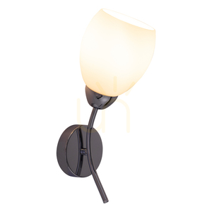 Wandleuchte „Parma“, 1xE27, Max. 60 W, Metall in Chromoptik/weißer Glasschirm, 16 cm small 1