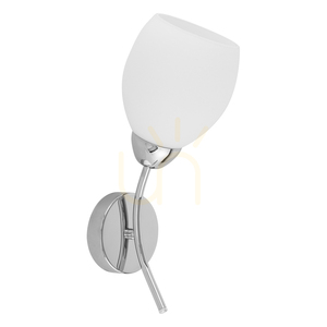 Wandleuchte „Parma“, 1xE27, Max. 60 W, Metall in Chromoptik/weißer Glasschirm, 16 cm small 0