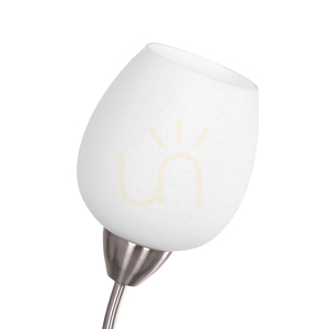 Wandleuchte „Parma“ 1xE27 Max. 60 W, Satin-Metall/weißer Glasschirm, 16 cm small 1
