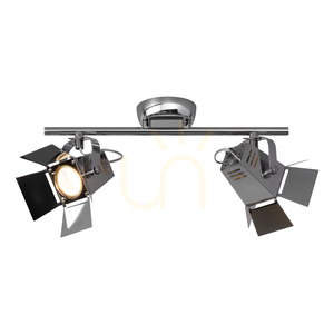 Foto-Deckenleuchte, inklusive 2xGU10-LEDs, max.. 5 W, verchromtes Metall, 40 cm small 1