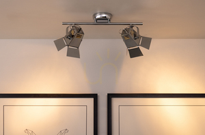 Foto-Deckenleuchte, inklusive 2xGU10-LEDs, max.. 5 W, verchromtes Metall, 40 cm small 3