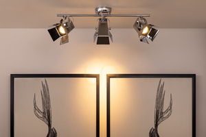 Foto-Deckenleuchte, inklusive 3 GU10-LEDs, max.. 5 W, verchromtes Metall, 57 cm small 3