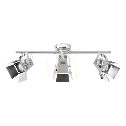 Prüfen Foto-Deckenleuchte, inklusive 3 GU10-LEDs, max.. 5 W, verchromtes Metall, 57 cm