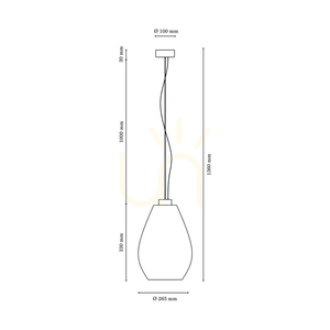 Piro Pendelleuchte, 1xE27, Max. 60 W, geölte Eiche / transparentes PVC-Kabel / weißer Glasschirm, Ø 25 cm small 3