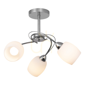 Deckenleuchte „Pisa“, 3xE27, Max. 60 W, Metall in Chromoptik/weißer Glasschirm, Ø 58 cm small 1