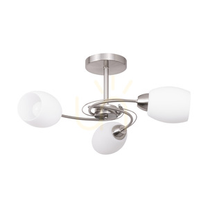 Deckenleuchte „Pisa“, 3xE27, Max. 60 W, satiniertes Metall/weißer Glasschirm, Ø 58 cm small 0