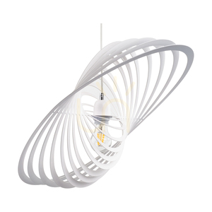 Pendelleuchte „Planet“, 1xE27, Max. 60 W, weißes Metall/weißes PVC-Kabel/weißer Metallschirm, 61 cm small 1