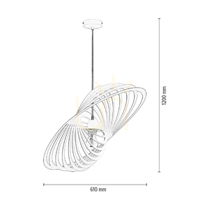 Pendelleuchte „Planet“, 1xE27, Max. 60 W, weißes Metall/weißes PVC-Kabel/weißer Metallschirm, 61 cm small 3