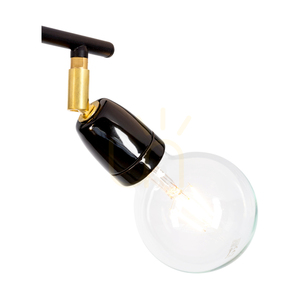 Porcia Deckenleuchte, 4xE27, Max. 25 W, schwarz-goldenes Metall/schwarze Keramik, 68 cm small 2
