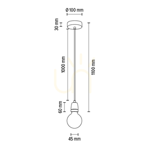 Porcia Pendelleuchte, 1×E27, max. 60 W – weißes Metall und Keramik, anthrazitfarbenes Textilkabel, Baldachin Ø10 cm small 4