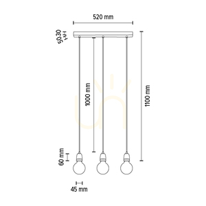 Porcia Pendelleuchte, 3xE27, Max. 60 W, Weißmetall/anthrazitfarbenes geflochtenes Kabel/weiße Keramik, 52 cm small 4