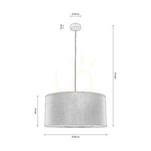 Prata Pendelleuchte, 1xE27, Max. 60 W, Metall in Chromoptik / transparentes PVC-Kabel / silberner Lampenschirm, Ø 50 cm small 4
