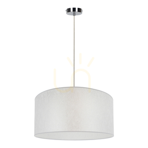 Prata Pendelleuchte, 1xE27, Max. 60 W, Metall in Chromoptik / transparentes PVC-Kabel / silberner Lampenschirm, Ø 50 cm small 0