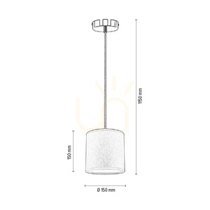Prata Pendelleuchte, 1xE27, Max. 25 W, graues Metall / transparentes PVC-Kabel / silberner Lampenschirm, Ø 15 cm small 3