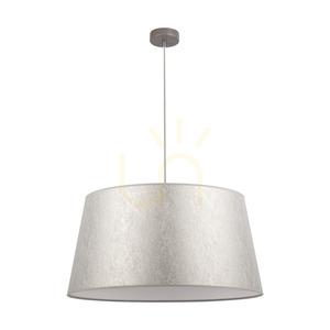 Prata Pendelleuchte, 1xE27, Max. 40 W, graues Metall/transparentes PVC-Kabel/silberner Lampenschirm, Ø 60 cm small 0