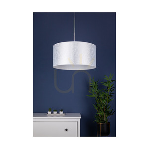 Prata Pendelleuchte, 1xE27, Max. 60 W, graues Metall / transparentes PVC-Kabel / silberner Lampenschirm, Ø 50 cm small 3