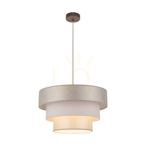 Prata Pendelleuchte, 1xE27, Max. 40 W, graues Metall / transparentes PVC-Kabel / silberweißer Lampenschirm, Ø 45 cm small 1