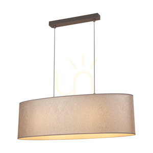 Prata Pendelleuchte, 2xE27, Max. 40 W, graues Metall/transparentes PVC-Kabel/silberner Lampenschirm, 80 cm small 1
