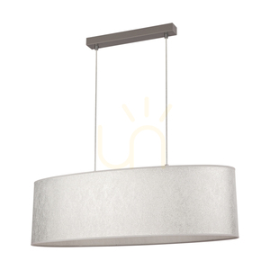 Prata Pendelleuchte, 2xE27, Max. 40 W, graues Metall/transparentes PVC-Kabel/silberner Lampenschirm, 80 cm small 0