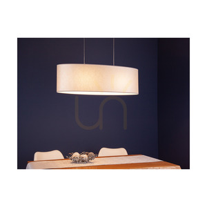 Prata Pendelleuchte, 2xE27, Max. 40 W, Metall in Chromoptik / transparentes PVC-Kabel / silberner Lampenschirm, 80 cm small 1