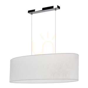 Prata Pendelleuchte, 2xE27, Max. 40 W, Metall in Chromoptik / transparentes PVC-Kabel / silberner Lampenschirm, 80 cm small 0