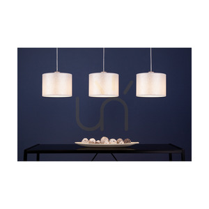 Prata Pendelleuchte, 3xE27, Max. 40 W, graues Metall/transparentes PVC-Kabel/silberner Lampenschirm, 100 cm small 2
