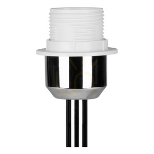 Prata Tischlampe, 1xE27, Max. 40 W, Metall in Chromoptik / transparentes PVC-Kabel / silberner Lampenschirm, Ø 25 cm small 2