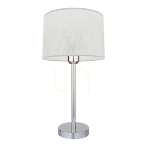 Prata Tischlampe, 1xE27, Max. 40 W, Metall in Chromoptik / transparentes PVC-Kabel / silberner Lampenschirm, Ø 25 cm small 0