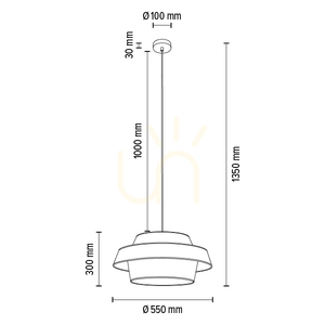 Preto Gold Pendelleuchte, 1xE27, Max. 60 W, schwarzes Metall / schwarzes geflochtenes Kabel / schwarz-goldener Lampenschirm, Ø 55 cm small 4