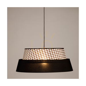 Preto Pepito Pendelleuchte, 1xE27, Max. 60 W, schwarzes Metall / schwarzes geflochtenes Kabel / Lampenschirm „Pepitka“ in Schwarz, Ø 50 cm small 4