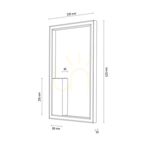 Ramme „In&amp;Out“ Wandleuchte, 1xLED, 3000 K, 28 W, geölte Eiche, mit Touch-Dimmer, 32 cm small 3
