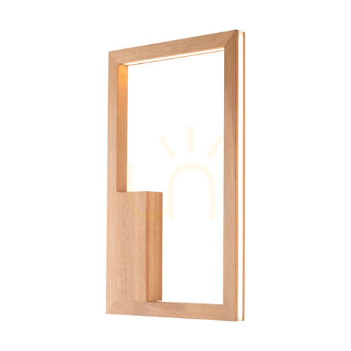 Prüfen Ramme „In&amp;Out“ Wandleuchte, 1xLED, 3000 K, 28 W, geölte Eiche, mit Touch-Dimmer, 32 cm