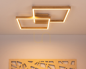 Ramme Deckenleuchte, 1xLED, 3000 K, 48 W, geölte Eiche, mit Fernbedienung, 64 cm small 3