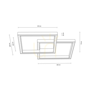 Ramme Deckenleuchte, 1xLED, 3000 K, 48 W, geölte Eiche, mit Fernbedienung, 64 cm small 4