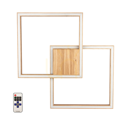 Prüfen Ramme Deckenleuchte, 1xLED, 3000 K, 48 W, geölte Eiche, mit Fernbedienung, 64 cm