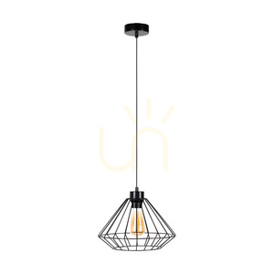 Raquelle Pendelleuchte, 1xE27, Max. 60 W, schwarzes Metall / schwarzes PVC-Kabel / schwarzer Metallschirm, Ø 30 cm small 0