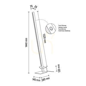 Rapid Stehlampe, 1xLED, 3000 K, 19 W, geölte Eiche/schwarzes Metall/schwarzes PVC-Kabel (40 cm) small 6