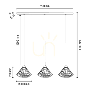 Britop RAQUELLE 187119304 Pendelleuchte, 3 × E27, Schwarz und geölte Eiche, 117 cm small 4