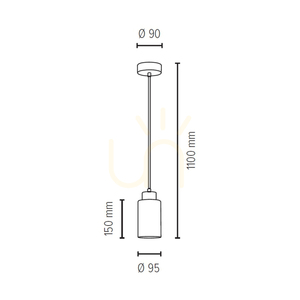 Ravio Pendelleuchte, 1xE27, Max. 60 W, schwarzes Metall/transparentes PVC-Kabel/weißer und schwarzer Glasschirm, Ø 9,5 cm small 3