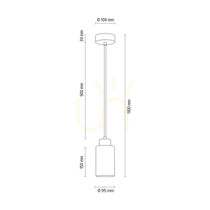 Ravio Pendelleuchte, 1xE27, Max. 60 W, Birke/Schwarz, PVC-Kabel, weißer und schwarzer Glasschirm, Ø 10 cm small 2