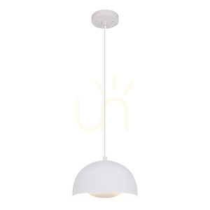 Ray Pendelleuchte, inklusive 1x LED 3000K 10W, weißes Metall/transparentes PVC-Kabel, Ø 25,5 cm small 3
