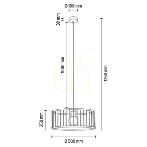 Reve Pendelleuchte, 1xE27, Max. 15-W-LED, geölte Eiche/natur, geflochtenes Kabel/cremefarbene geflochtene Baumwollkordel, Ø 50 cm small 5