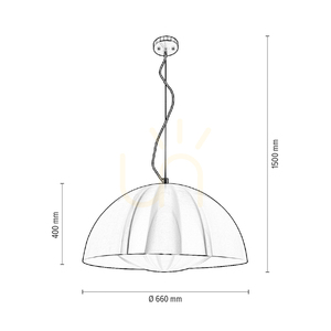 Ray Pendelleuchte, inklusive 1x LED 3000K 28W, Aluminium / transparentes PVC-Kabel, Ø 66 cm small 4