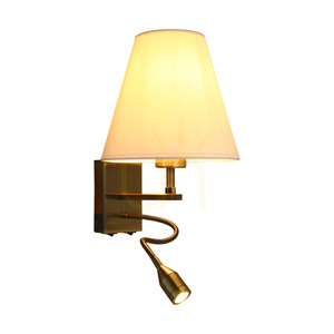 Wandleuchte „Relax“: 1xE27 (max.. 60 W), 1x LED 3000 K 1 W, Metall mit Patina/Weiß, 25 cm Lampenschirm small 1