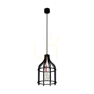 Riana Pendelleuchte, 1xE27, Max. 60 W, schwarzes Metall/schwarzes PVC-Kabel, Ø 20 cm small 0