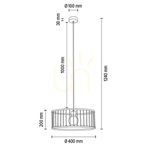Reve Pendelleuchte, 1xE27, Max. 15-W-LED, geölte Eiche/natur, geflochtenes Kabel/cremefarbene geflochtene Baumwollkordel, Ø 40 cm small 5