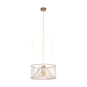 Reve Pendelleuchte, 1xE27, Max. 15-W-LED, geölte Eiche/natur, geflochtenes Kabel/cremefarbene geflochtene Baumwollkordel, Ø 40 cm small 0