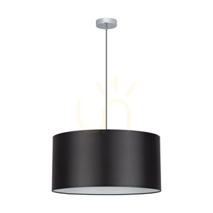 Rima Pendelleuchte, 1xE27, Max. 60 W, Metall in Chromoptik/geflochtenes Kabel in Anthrazit/schwarzer Lampenschirm, Ø 50 cm small 0